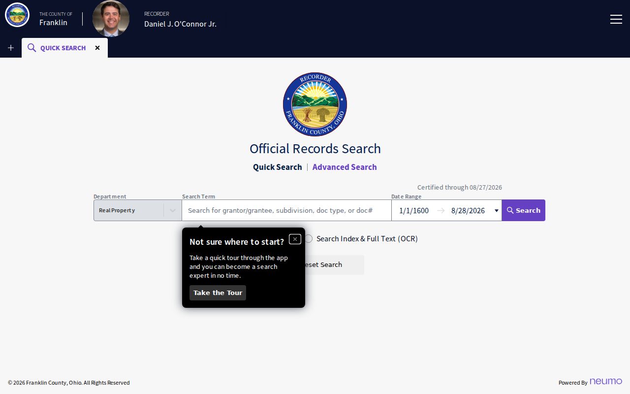Washington Township residents directory Franklin County Recorder Cloud Search