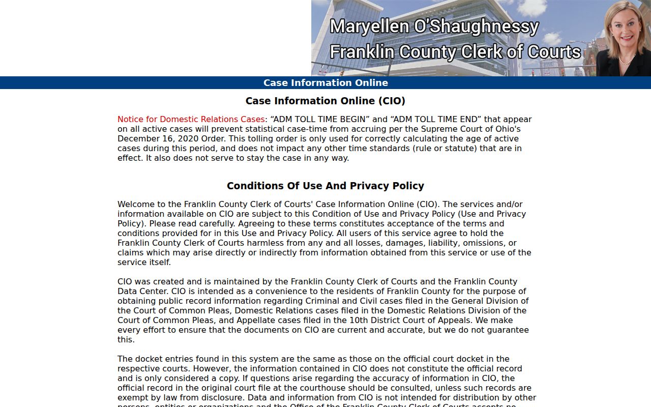 Washington Township residents directory Franklin County case information search