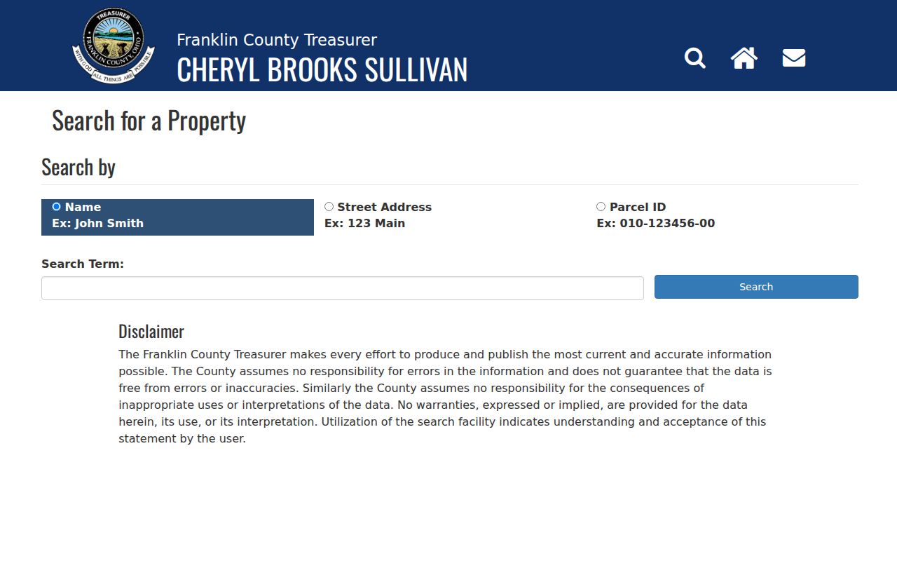 Washington Township neighbors Franklin County Treasurer property search