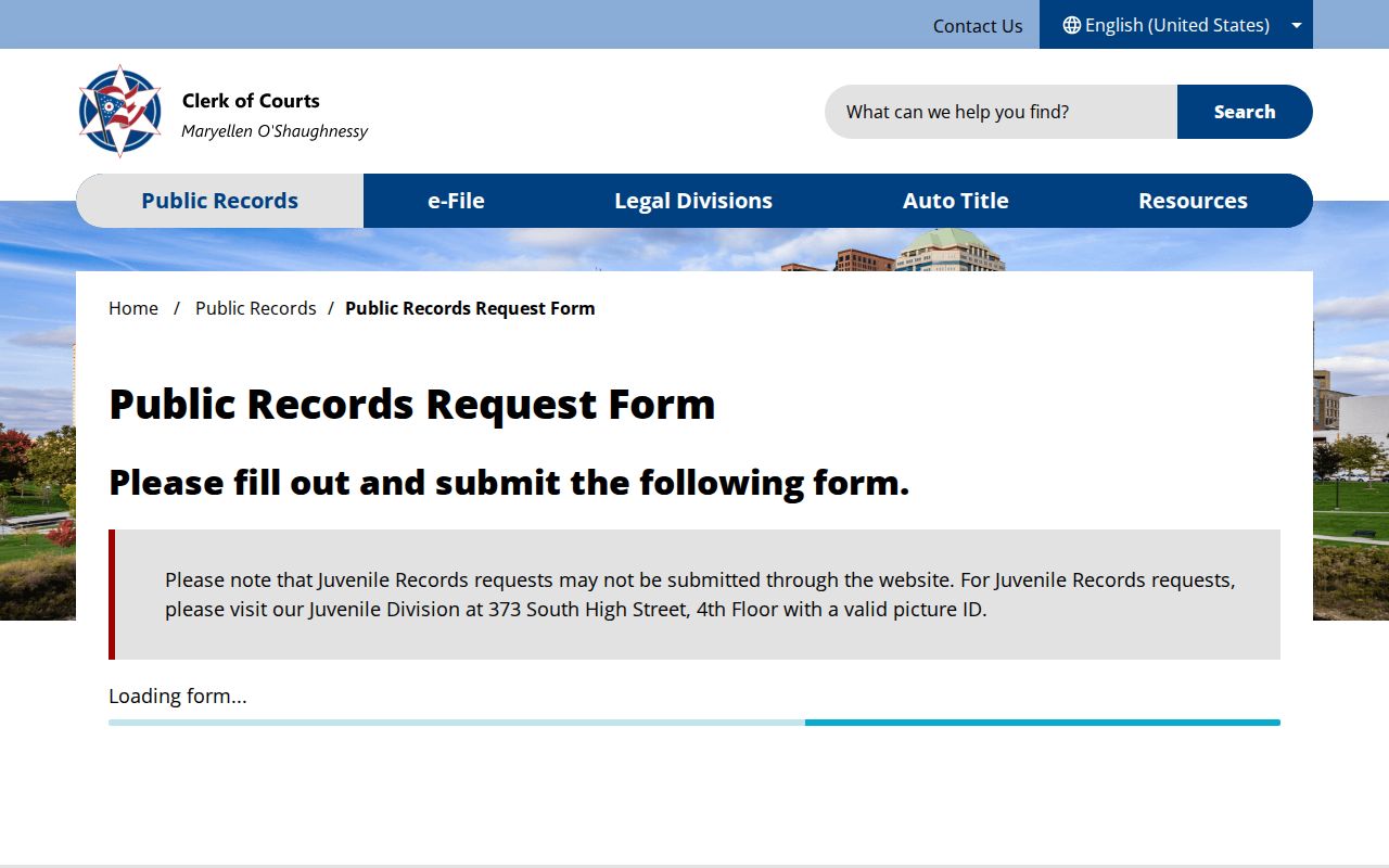 Washington Township resident lookup Franklin County Clerk public records request source